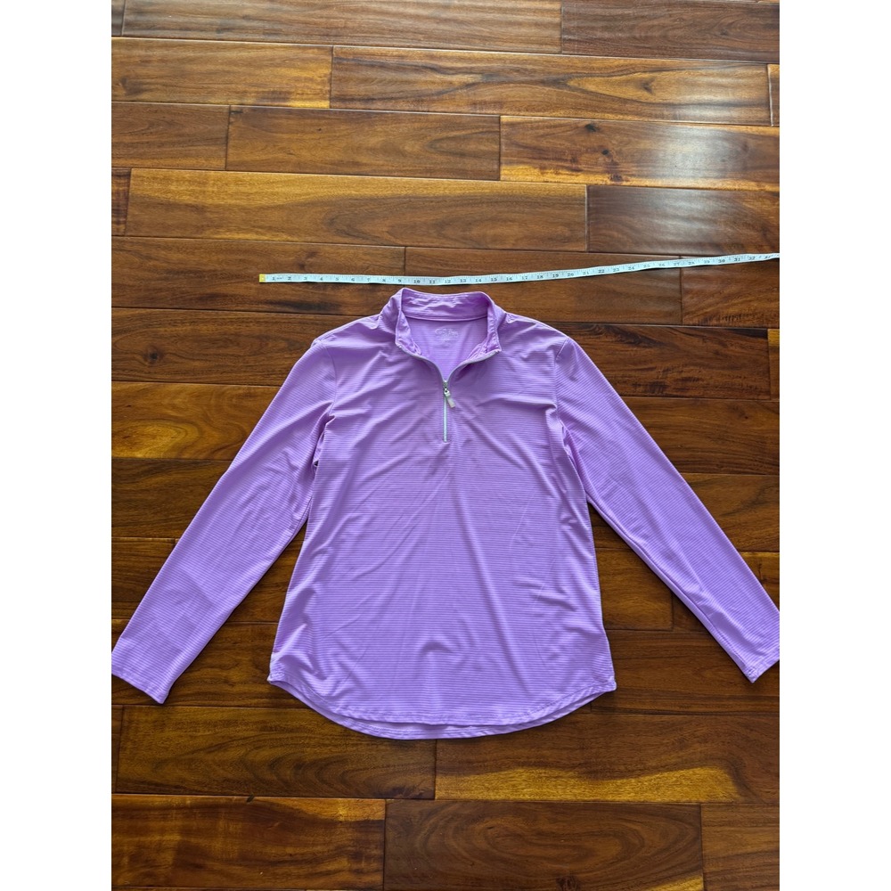 Coral Bay Golf Pullover Womens PM Purple Excellent Quarter Zip Ribbed Mock Neck